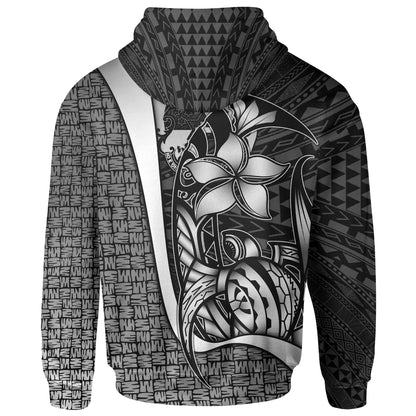 Tonga Polynesian Hoodie White - Turtle with Hook