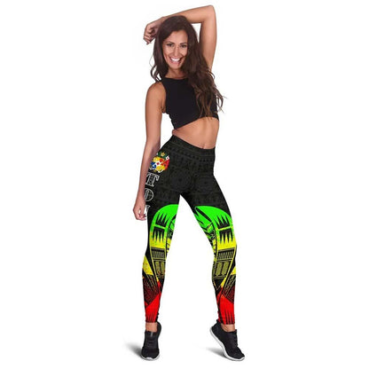 Tonga Polynesian Legging - Polynesian Tattoo Reggae Version