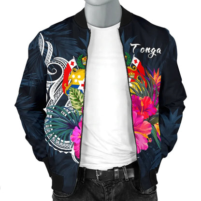 Tonga Polynesian Bomber Jacket - Tropical Flower
