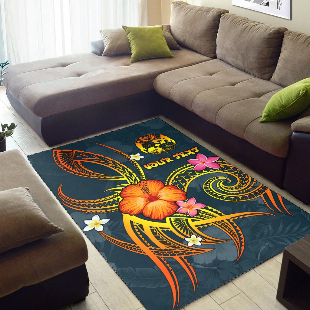 Tonga Polynesian Personalised Area Rug - Legend of Tonga (Blue)