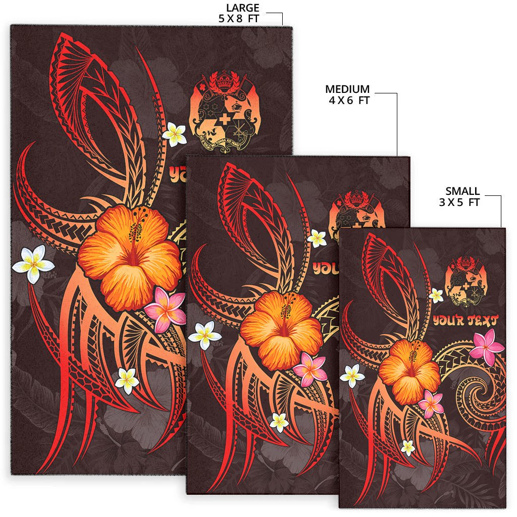 Tonga Polynesian Personalised Area Rug - Legend of Tonga (Red)