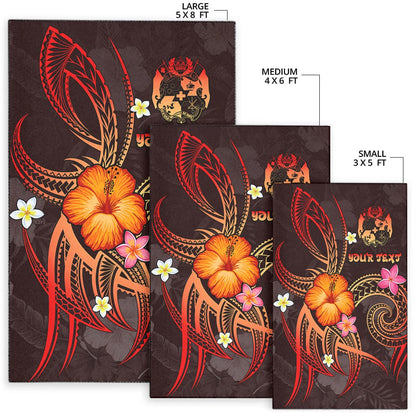 Tonga Polynesian Personalised Area Rug - Legend of Tonga (Red)