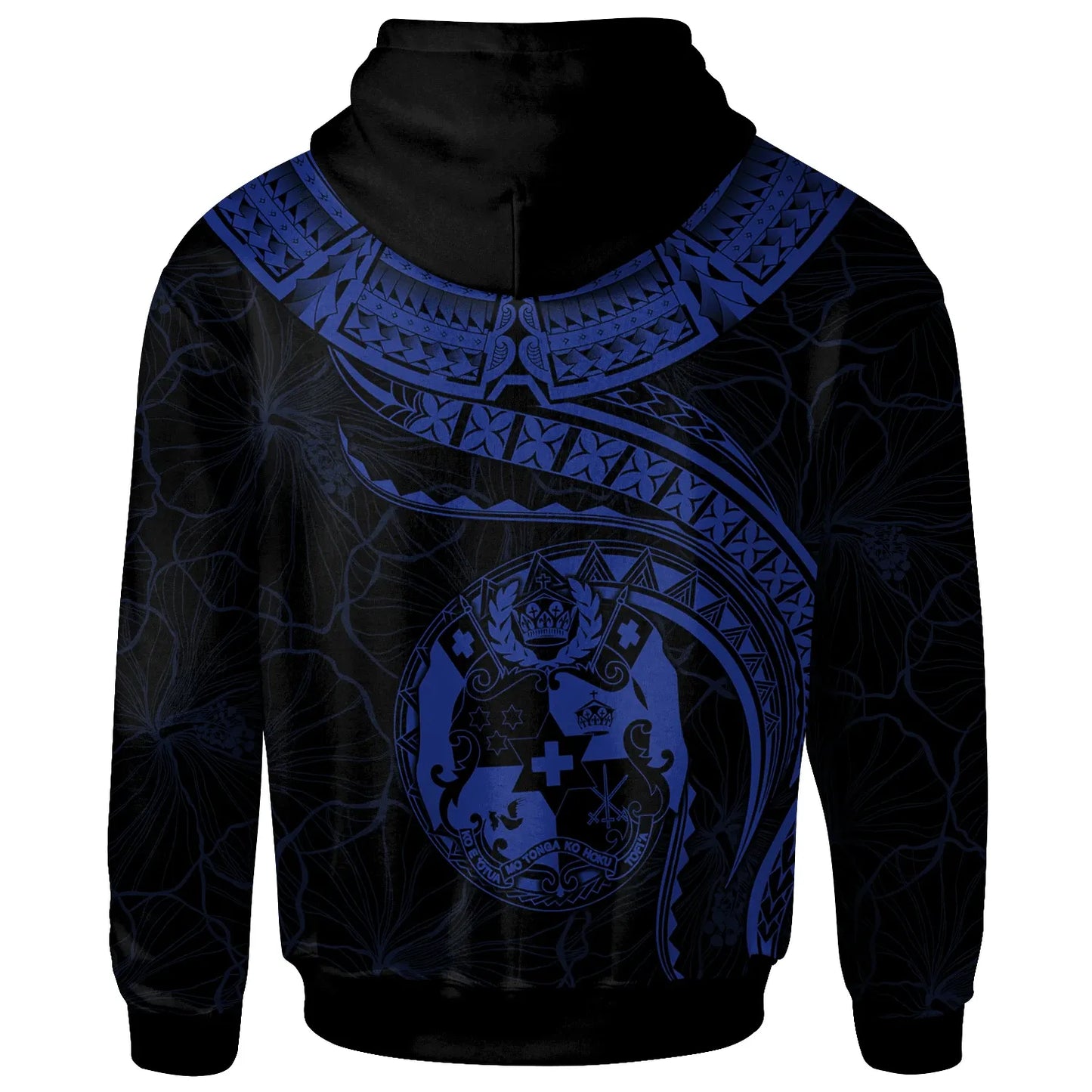 Tonga Polynesian Personalised Hoodie - Tonga Waves (Blue)
