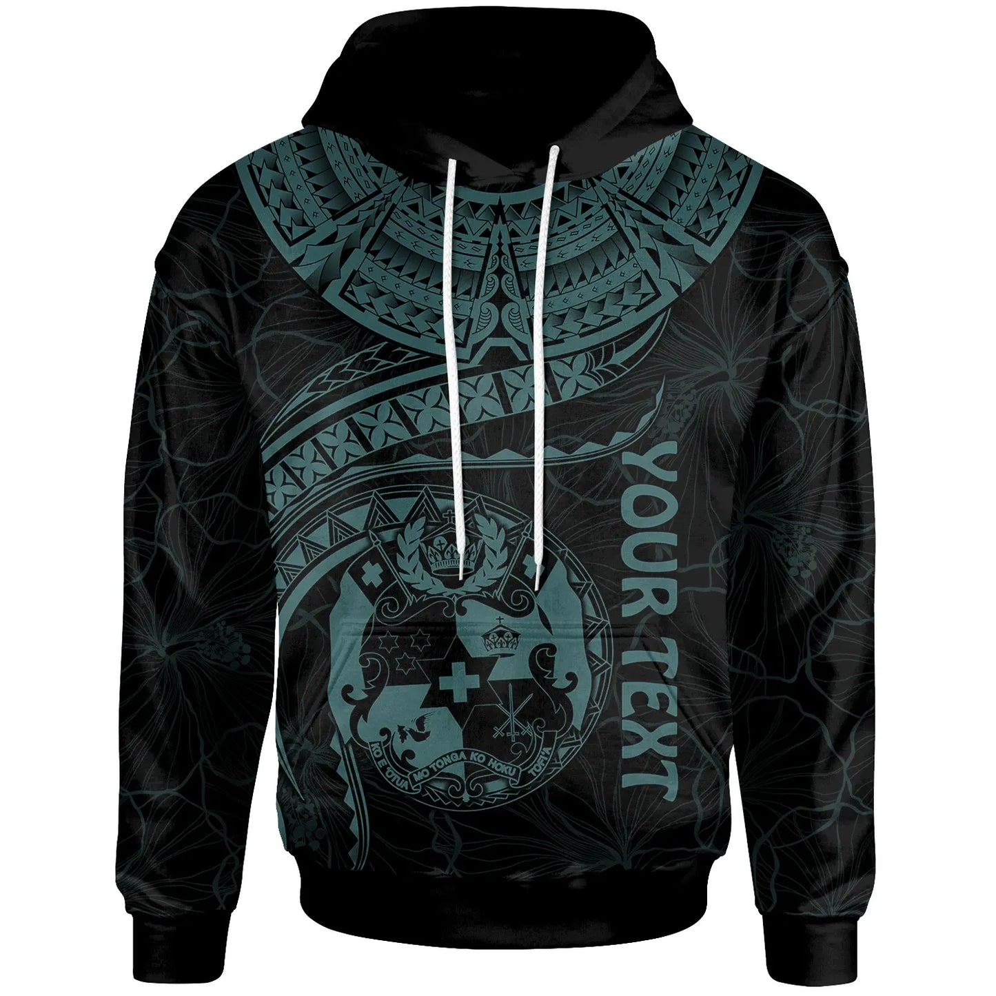 Tonga Polynesian Personalised Hoodie - Tonga Waves (Turquoise)