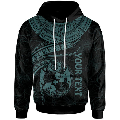 Tonga Polynesian Personalised Hoodie - Tonga Waves (Turquoise)