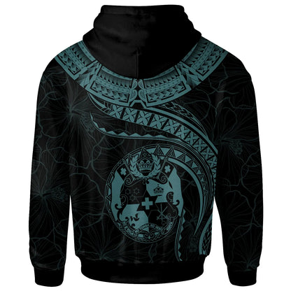 Tonga Polynesian Personalised Hoodie - Tonga Waves (Turquoise)