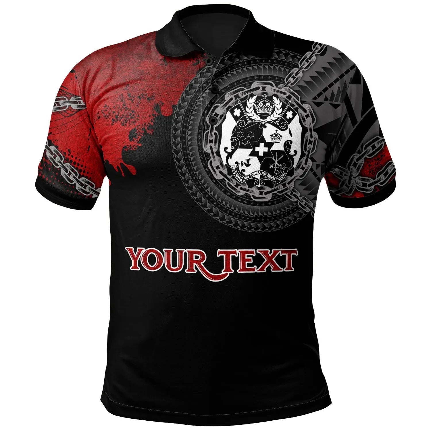 Tonga Polynesian Personalised Polo Shirt - Polynesian Chain Style