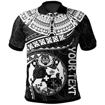 Tonga Polynesian Personalised Polo Shirt - Tonga Waves (White)