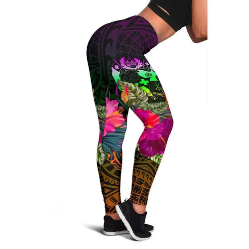 Tonga Polynesian Personsalised Legging - Summer Hibiscus