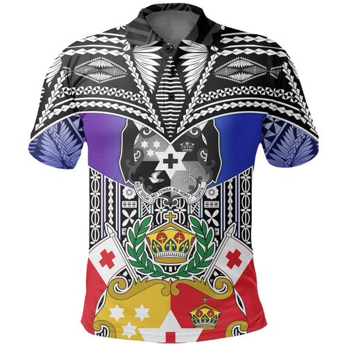 Tonga Polo Shirt - Tonga Coat Of Arms Colorful Style