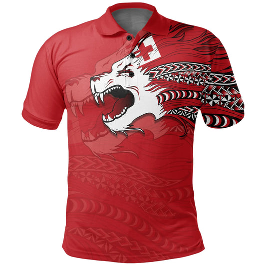 Tonga Polynesian Polo Shirt - Tongan Pride Lion