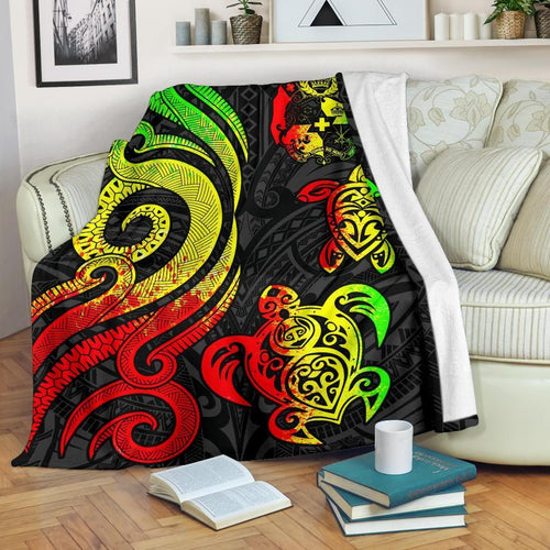 Tonga Polynesian Premium Blanket - Reggae Tentacle Turtle