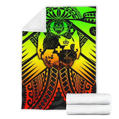 Tonga Polynesian Premium Blanket - Tonga Reggae Seal with Polynesian tattoo