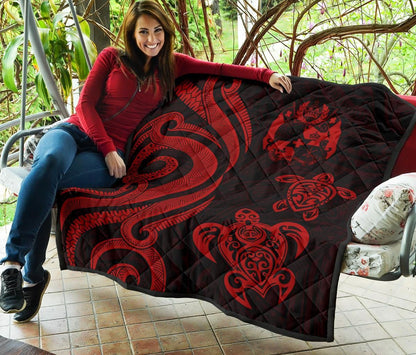 Tonga Polynesian Premium Quilt - Red Tentacle Turtle