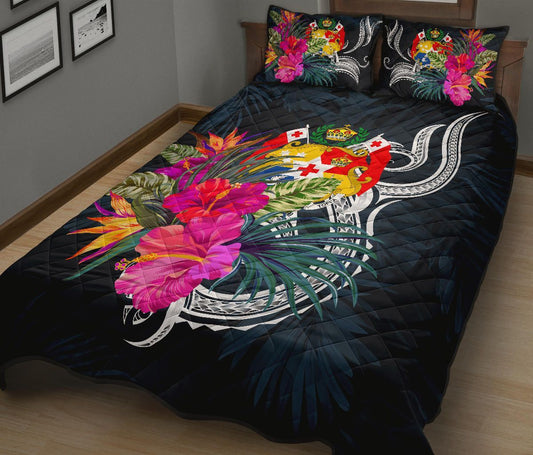 Tonga Polynesian Quilt Bed Set - Tropical Flower