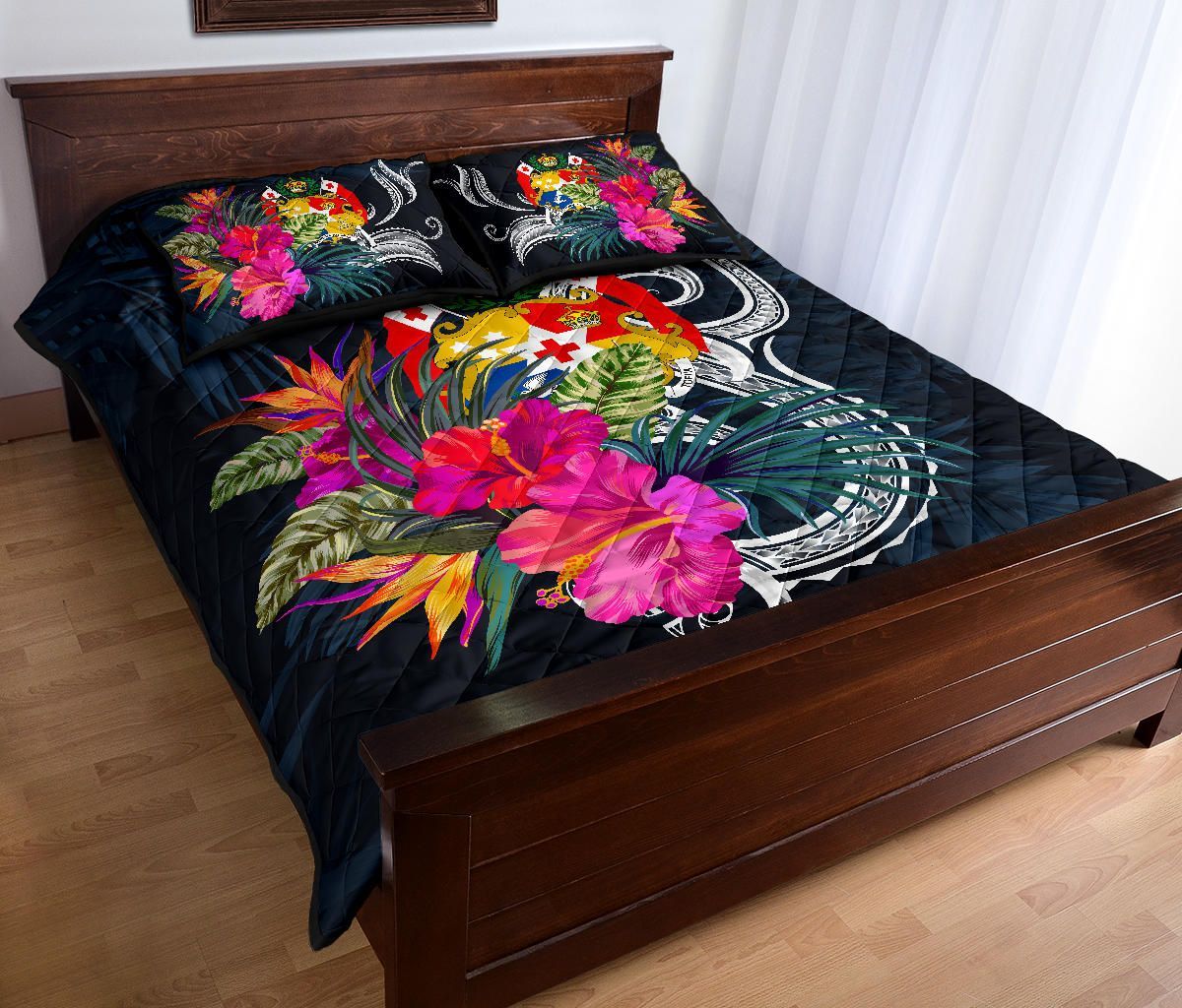 Tonga Polynesian Quilt Bed Set - Tropical Flower