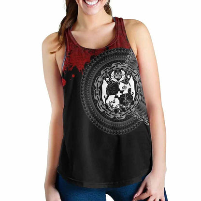 Tonga Polynesian Women Racerback Tank - Polynesian Chain Style