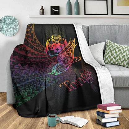 Tonga Premium Blanket - Butterfly Polynesian Style