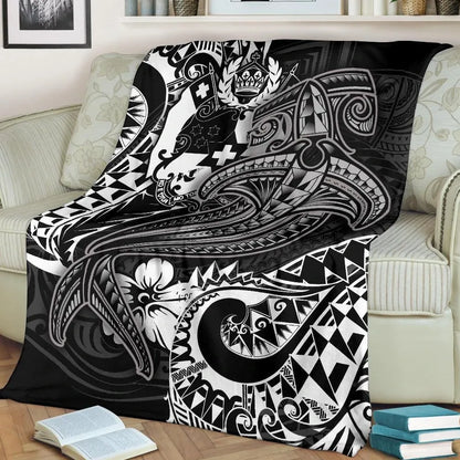 Tonga Premium Blanket  - White Shark Polynesian Tattoo