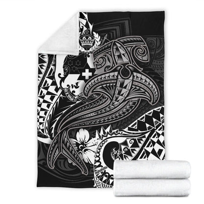 Tonga Premium Blanket  - White Shark Polynesian Tattoo