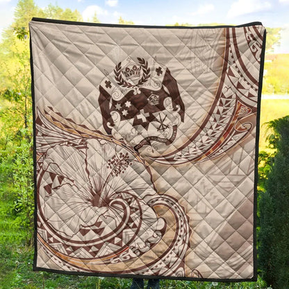 Tonga Premium Quilt - Hibiscus Flowers Vintage Style