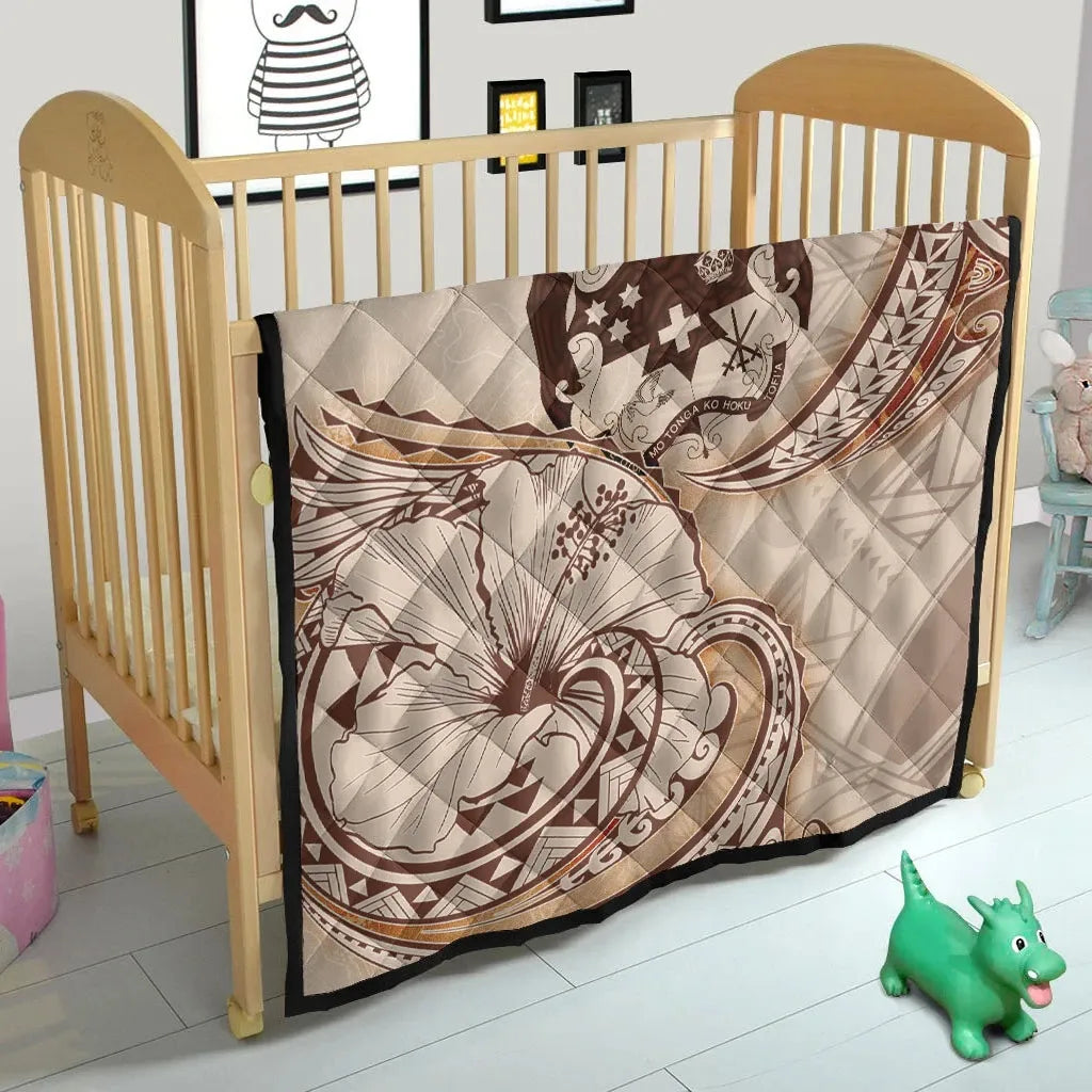 Tonga Premium Quilt - Hibiscus Flowers Vintage Style