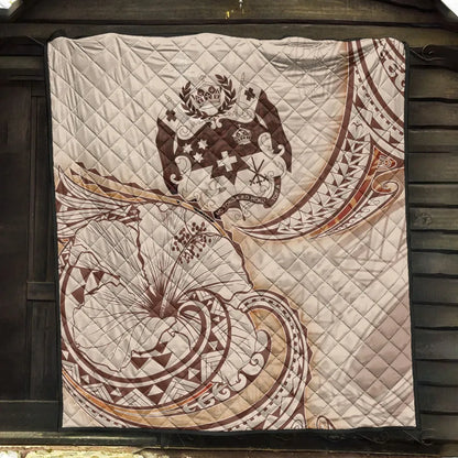 Tonga Premium Quilt - Hibiscus Flowers Vintage Style