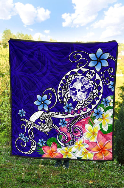 Tonga Premium Quilt - Turtle Plumeria (Blue)