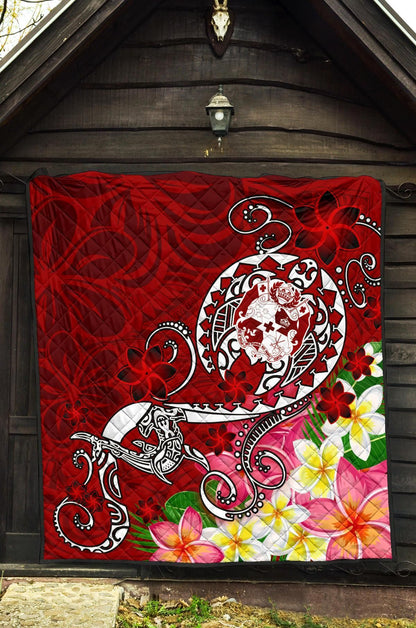Tonga Premium Quilt - Turtle Plumeria (Red)