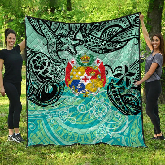 Tonga Premium Quilt - Vintage Floral Pattern Green Color