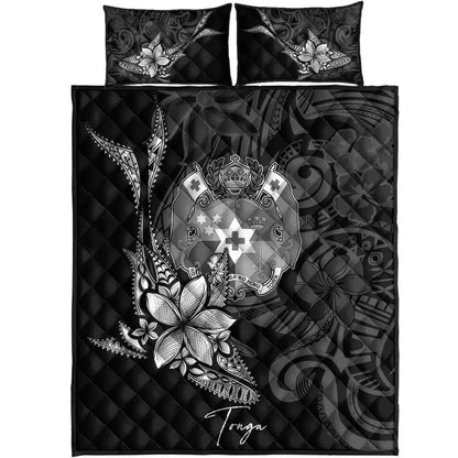 Tonga Quilt Bed Set - Fish With Plumeria Flowers Style