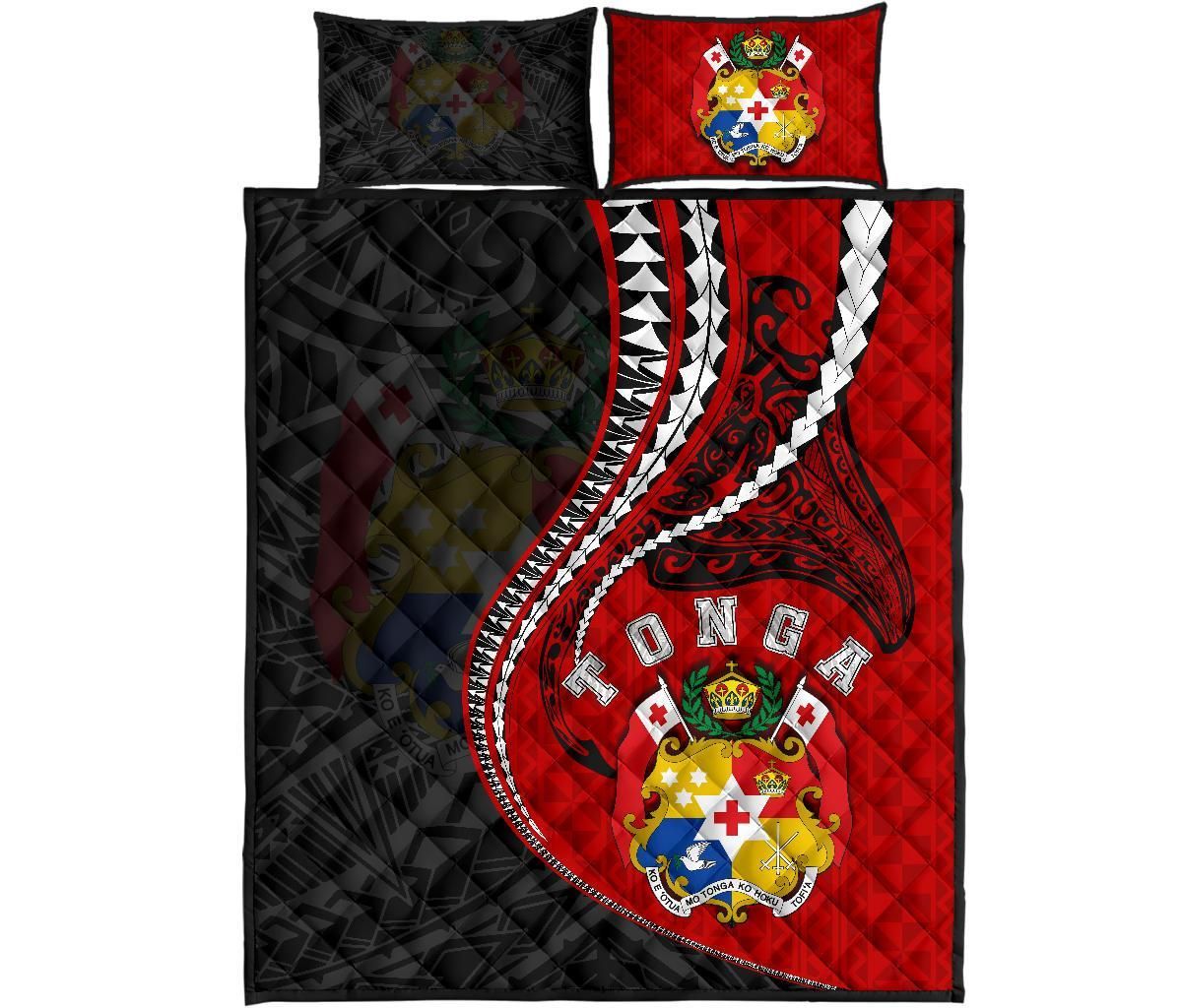 Tonga Quilt Bed Set Kanaloa Tatau Gen TO (Black)