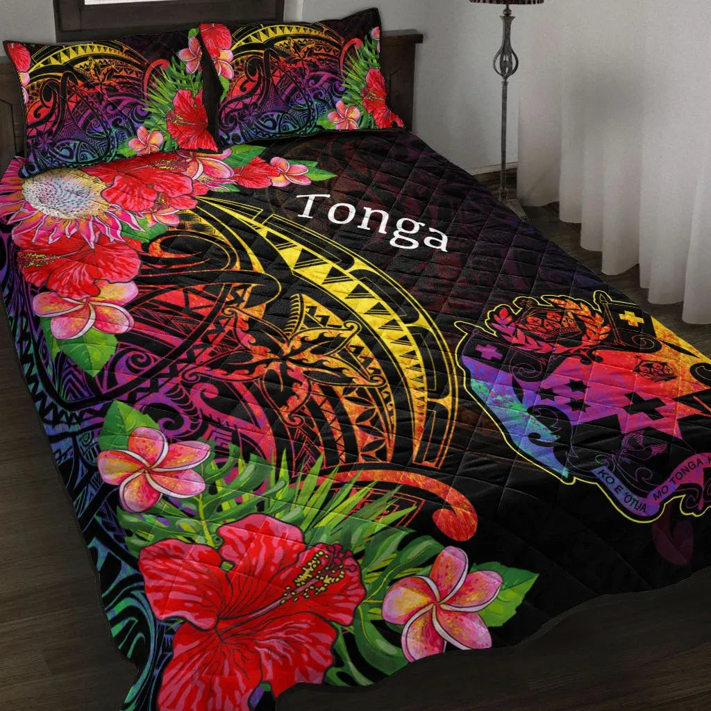 Tonga Quilt Bed Set - Tropical Hippie Style