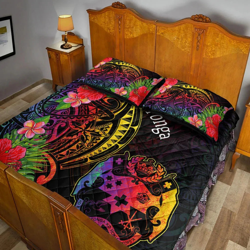 Tonga Quilt Bed Set - Tropical Hippie Style