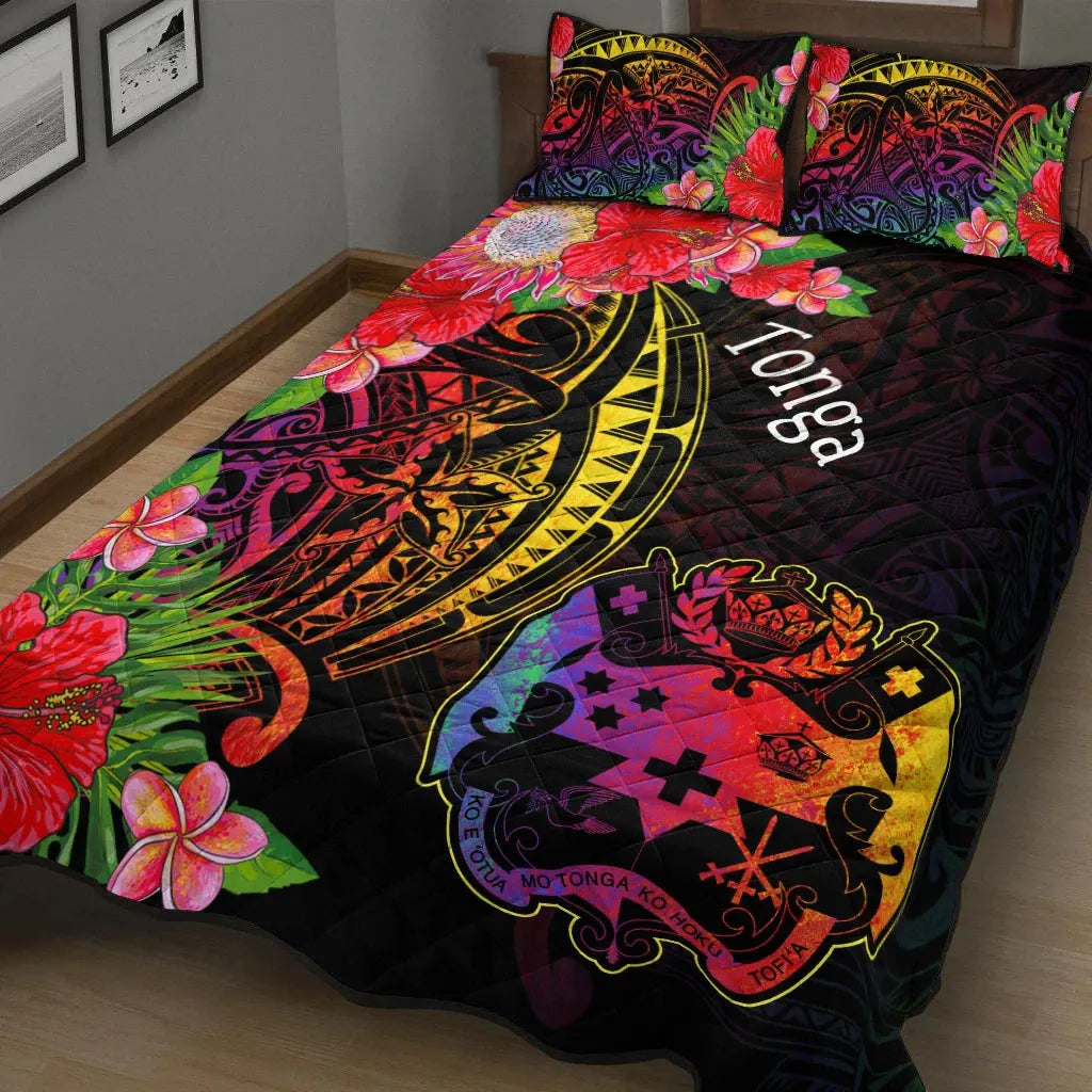 Tonga Quilt Bed Set - Tropical Hippie Style