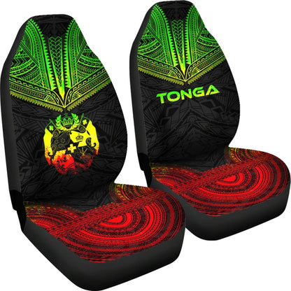 Tonga Car Seat Cover - Tonga Coat Of Arms Polynesian Chief Tattoo Reggae Version