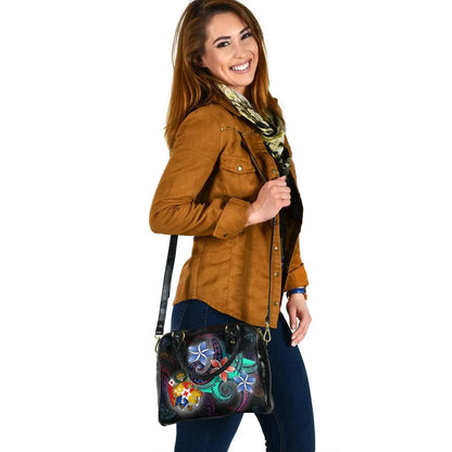 Tonga Shoulder Handbag - Plumeria Flowers Style