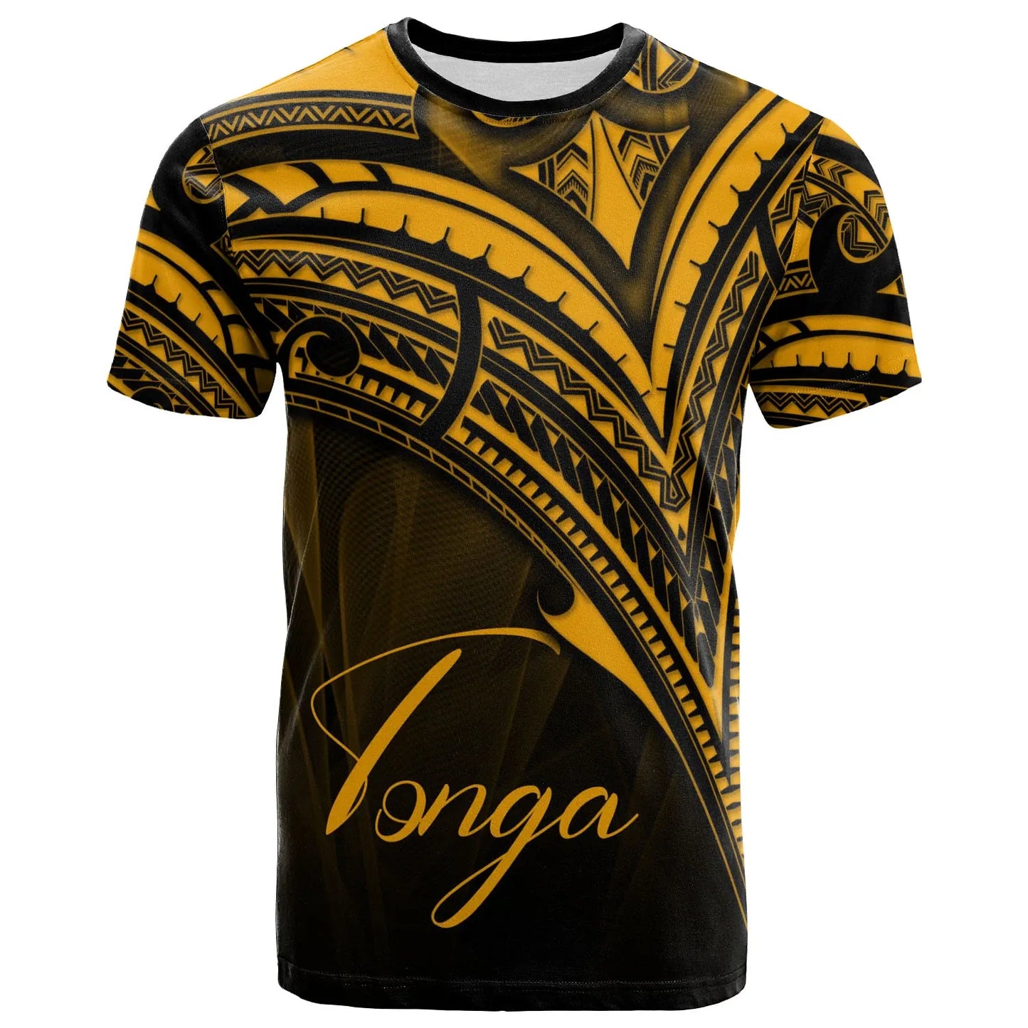 Tonga T-Shirt - Gold Color Cross Style