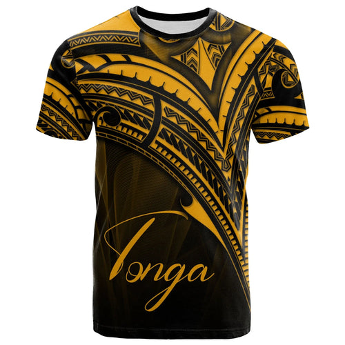 Tonga T-Shirt - Gold Color Cross Style