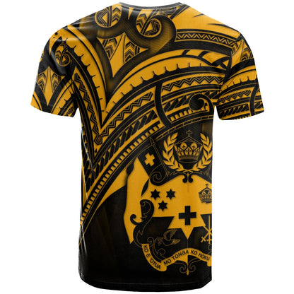 Tonga T-Shirt - Gold Color Cross Style