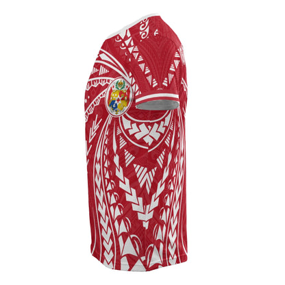 Tonga T-Shirt - Tonga Coat Of Arms Swirling Style