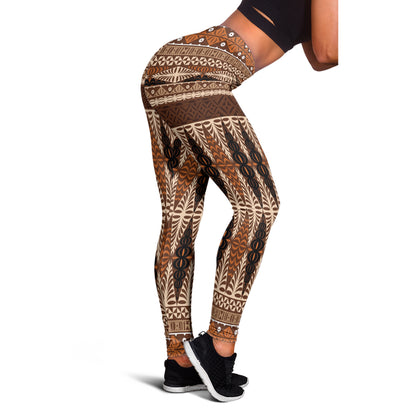 Tonga Legging Tapa Pattern Brown