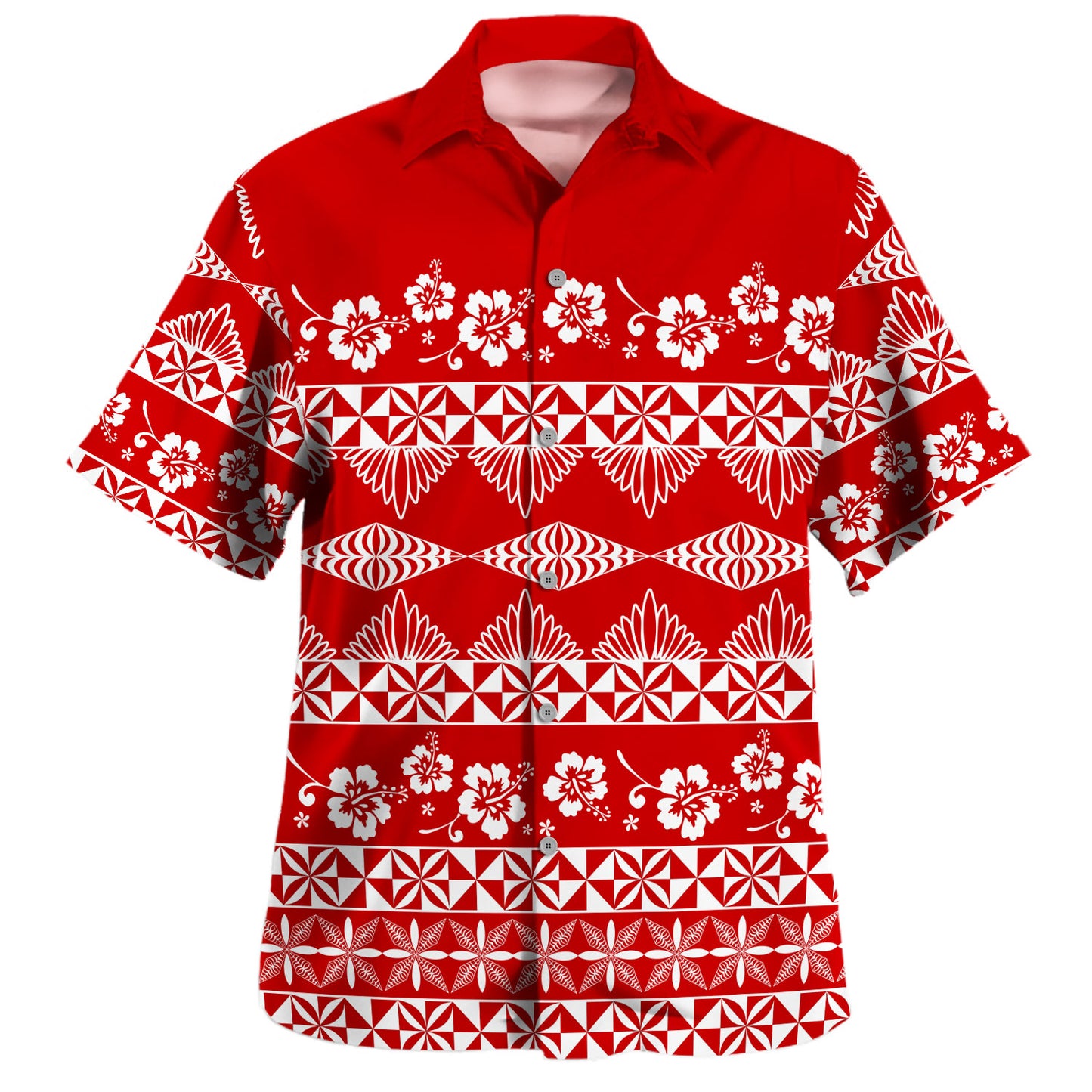 Tonga Hawaiian Shirt Ngatu Design Pattern Hibiscus