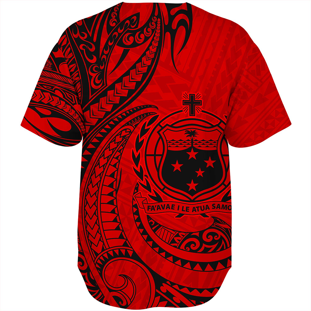 Samoa Baseball Shirt Coat Of Arms Tribal Polynesian Island