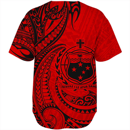 Samoa Baseball Shirt Coat Of Arms Tribal Polynesian Island