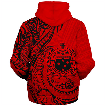 Samoa Sherpa Hoodie Coat Of Arms Tribal Polynesian Island