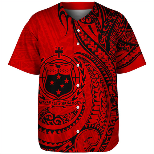 Samoa Baseball Shirt Coat Of Arms Tribal Polynesian Island