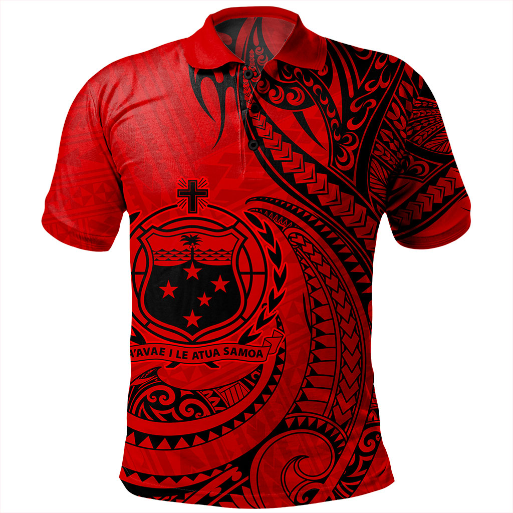 Samoa Polo Shirt Coat Of Arms Tribal Polynesian Island