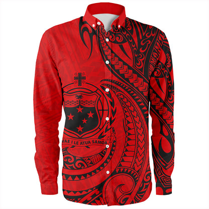Samoa Long Sleeve Shirt Coat Of Arms Tribal Polynesian Island