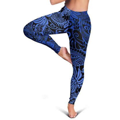 Hawaii Legging Tribal Leaf Blue